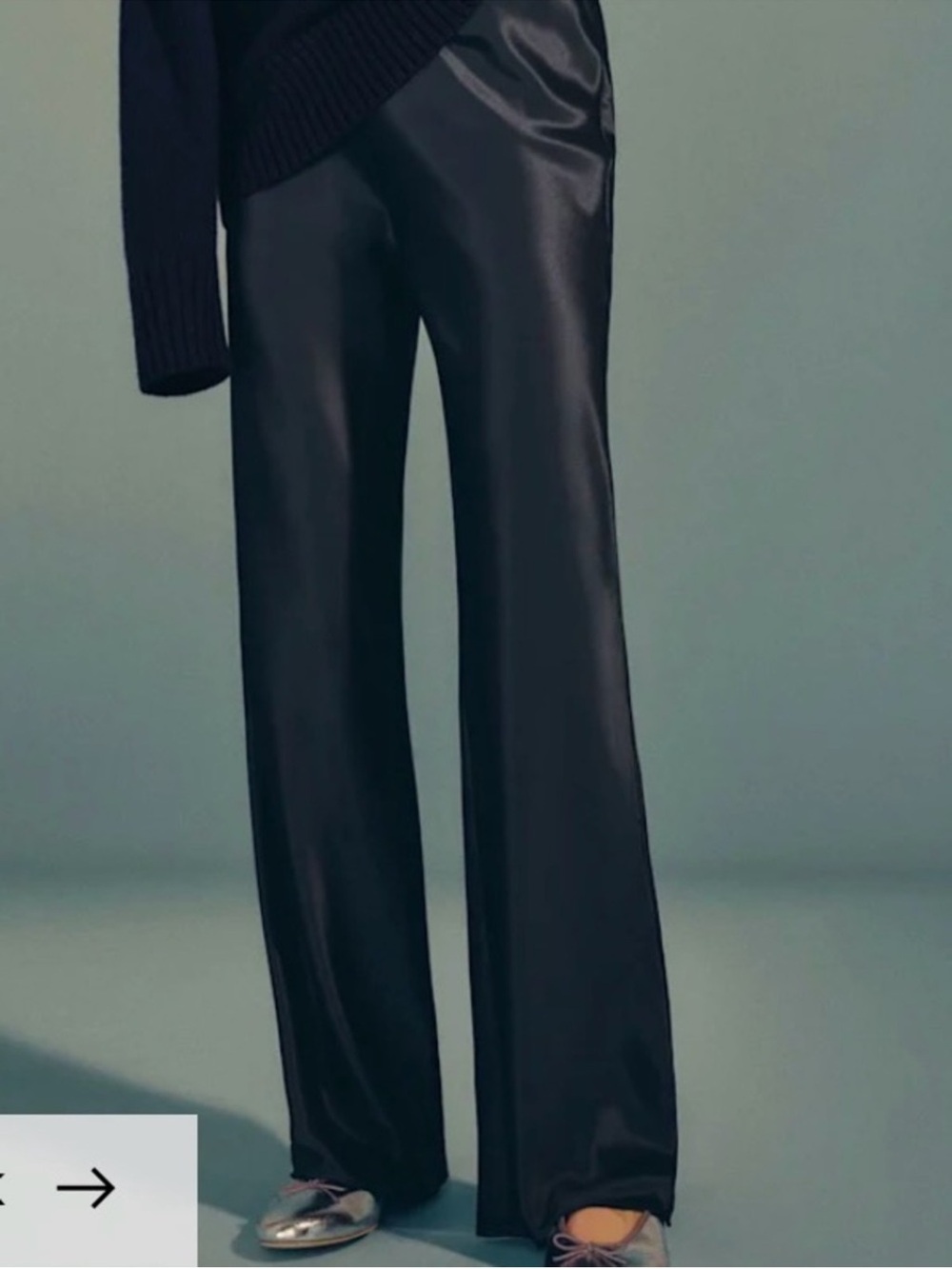 Zara Heavy Weight Wide Leg Satin trousers